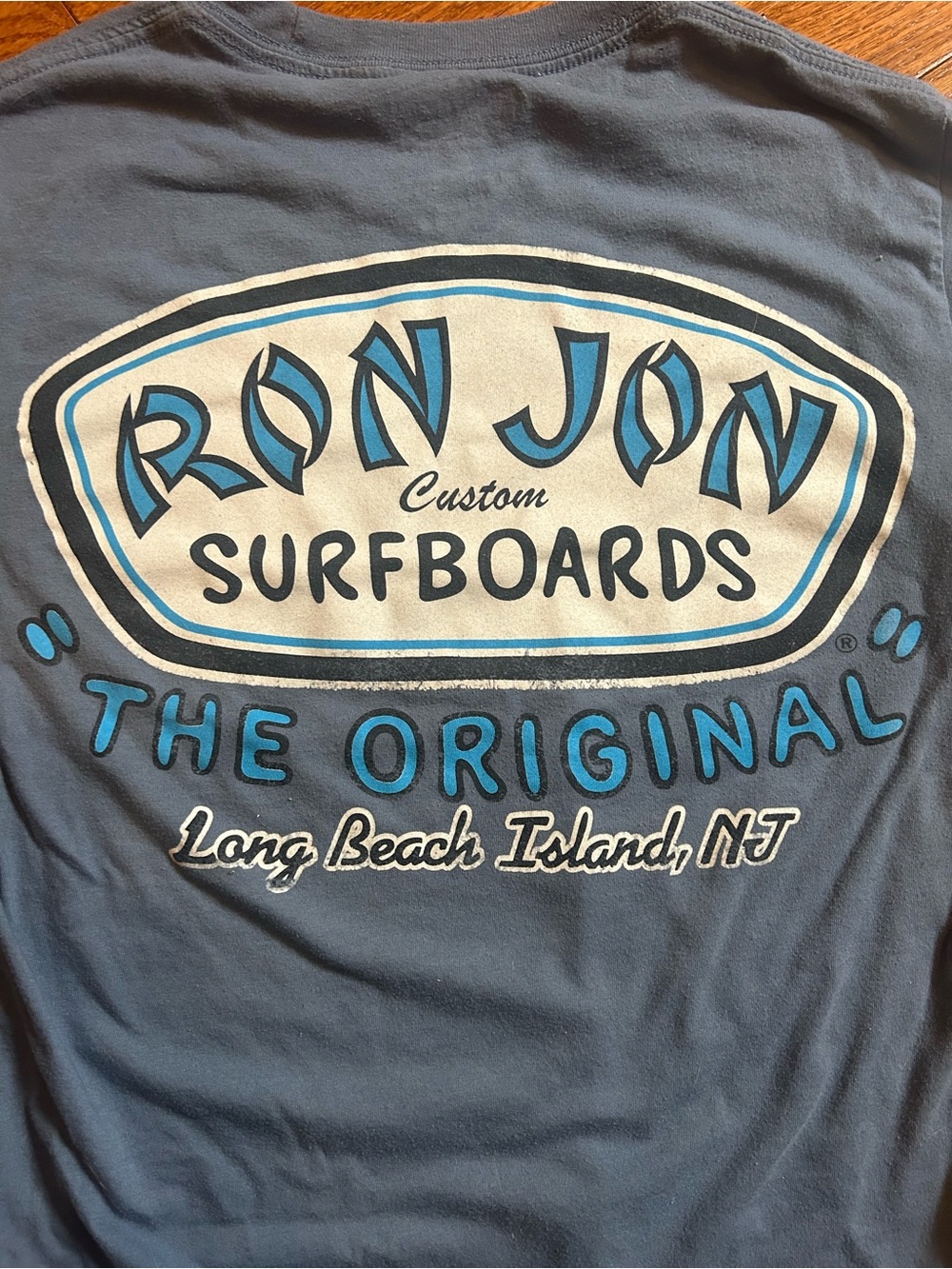 Ron Jon blue grey Graphic Logo T‑Shirt